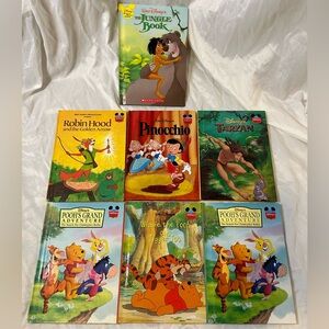 Lot 7 Disney Wonderful World of Reading Hardcover Books Pooh Tarzan Pinocchio